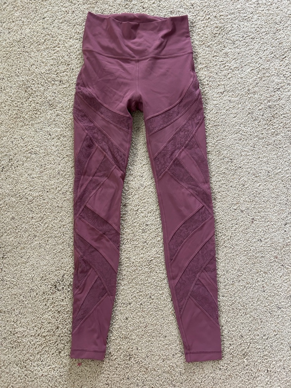 lululemon athletica Mauve Mesh-Panel High-Rise Leggings